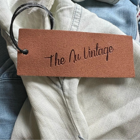 New! The Nu Vintage Ombré Belted Tunic Top/Blue/Cream 26021 - Picture 10 of 11